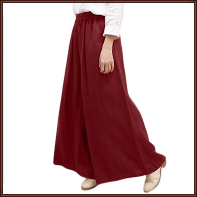 Quần Cotton Lanh Ống Rộng Màu Sắc Đơn Giản Thời Trang Mùa Hè Cho Nữ