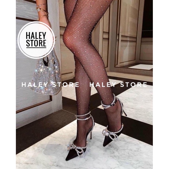 Giày sandal 9cm bít mũi da lụa đính nơ xoàn đá phale bigsize 40-45,size nhỏ 32-39