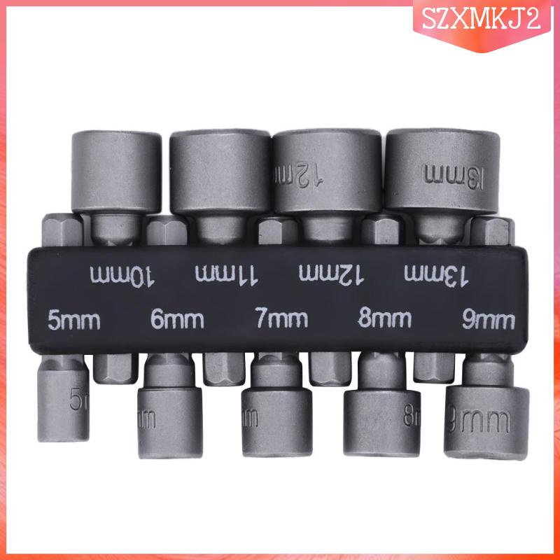 Set 9 Mũi Khoan Bằng Thép 5mm-13mm Mạ Crom