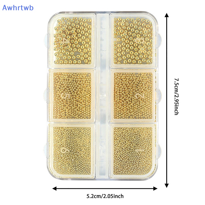 Hộp 6 Ngăn Đựng Hạt Kim Loại Mini 3D Trang Trí Móng Tay Mới