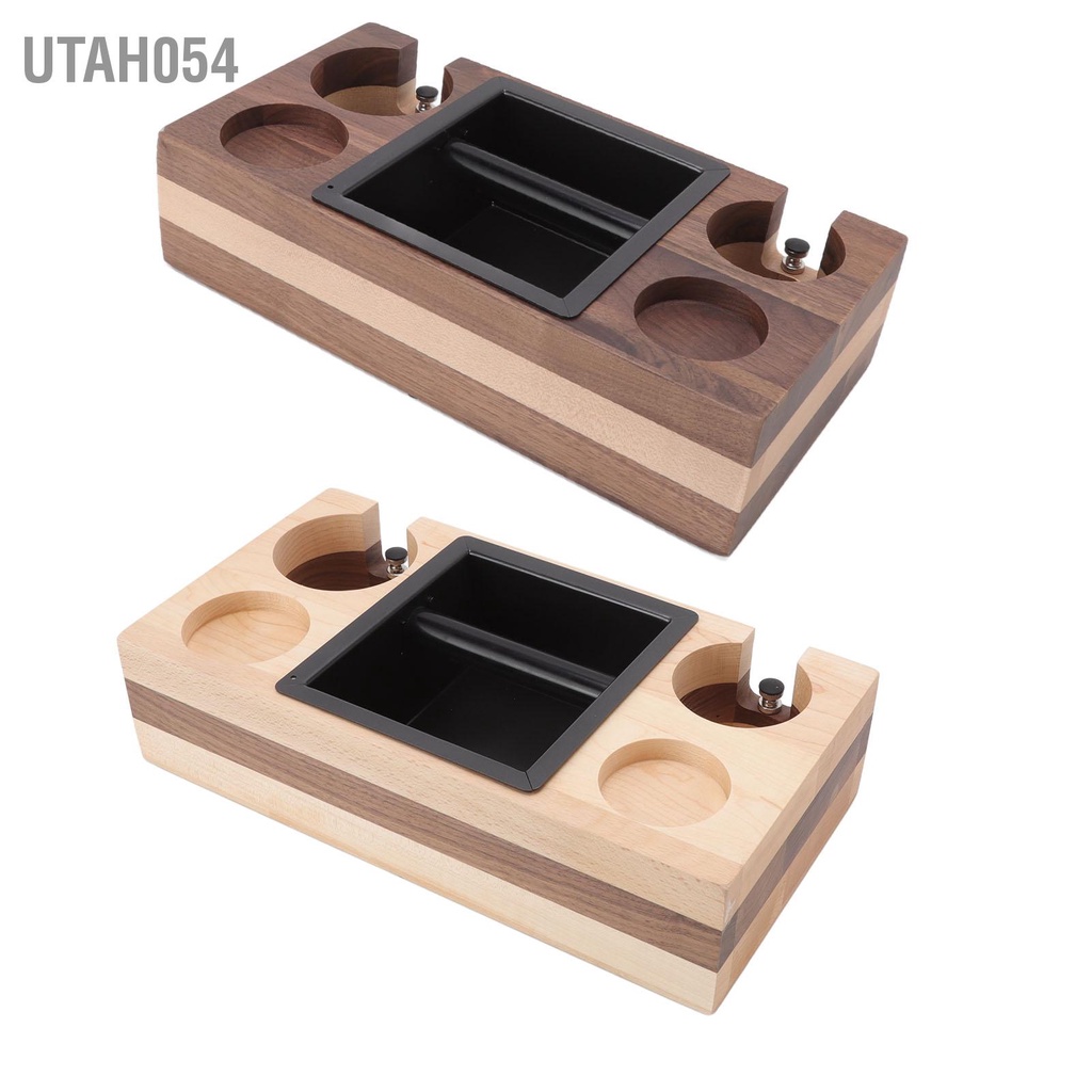 Utah054 Cà Phê Gõ Hộp Nhà Gỗ Nối Lọc Tamper Giá Đỡ Xỉ Bảo Quản