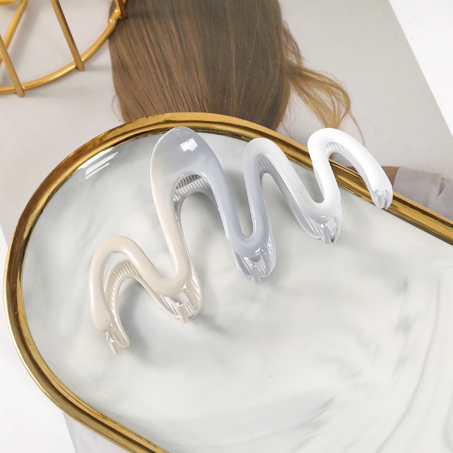 Kẹp Tóc Đuôi Ngựa Bằng Hợp Kim Họa Tiết Gợn Sóng Đơn Giản Phong Cách Hàn