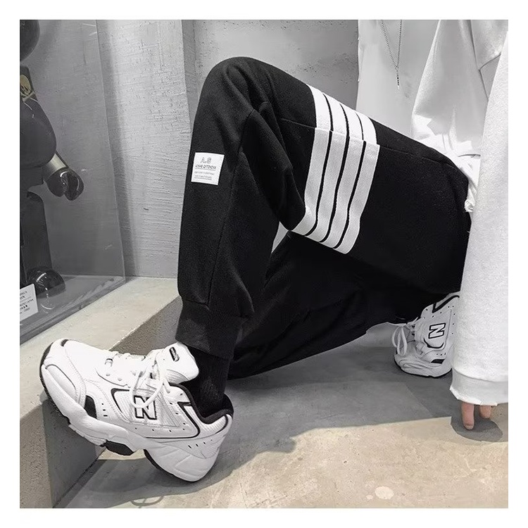 Quần Thể Thao Dài Viền Chữ Tương Phản Thời Trang Xuân Thu Cho Nam