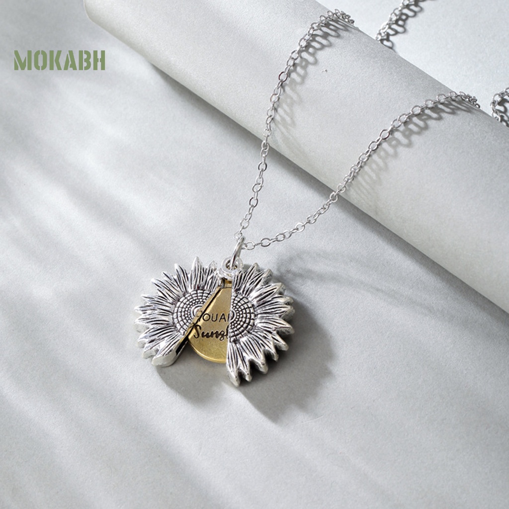 [Mới] Vòng cổ Mặt Khắc Hình Hoa Hướng Dương Mở Chắc Chắn Sáng Tạo Bằng Hợp Kim Cho Nữ