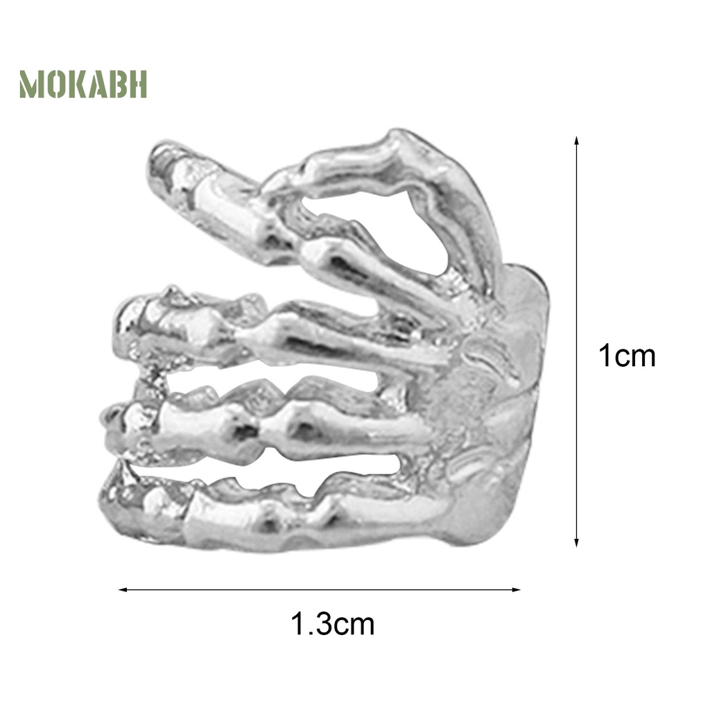 1 Khuyên Kẹp Vành Tai Hình Bàn Chân Xương Bàn Tay Phong Cách Punk Unisex