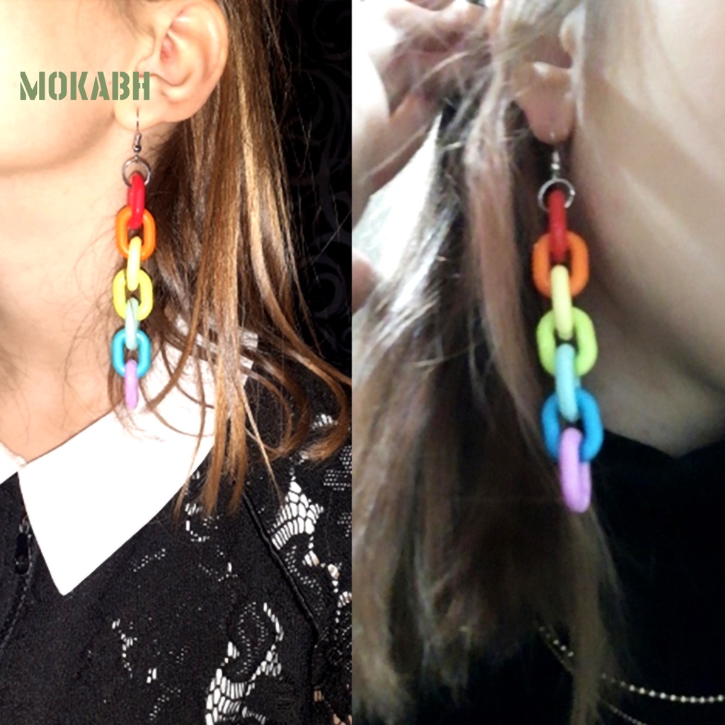 Bông Tai Móc Dáng Dài Bằng Acrylic Màu Sắc Ngọt Ngào Thời Trang Cho Nữ