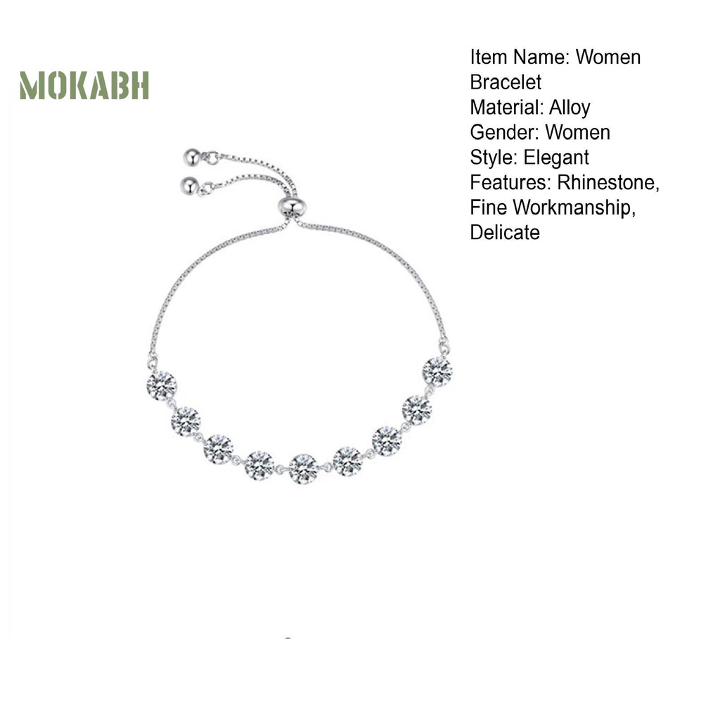 Vòng Đeo Tay Chuỗi Hạt Tròn Màu Bạc Lấp Lánh Thời Trang Cho Nữ