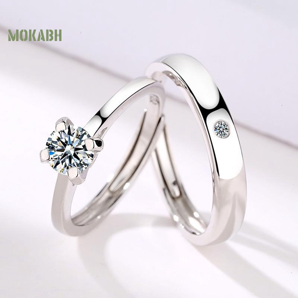 Nhẫn Đính Hôn Đính Đá Lấp Lánh Sang Trọng Dành Cho Nam Và Nữ