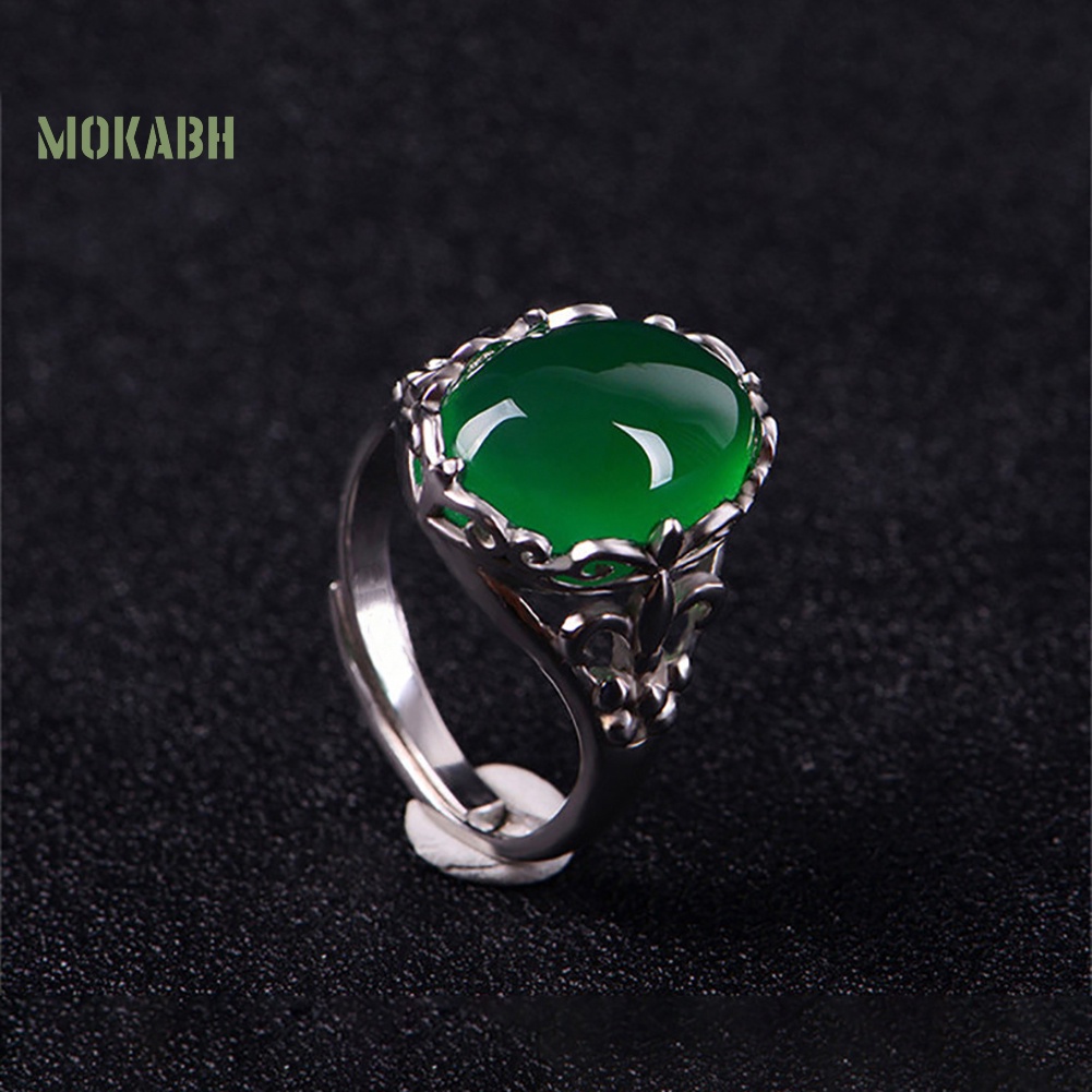 Nhẫn Đính Hôn Đính Đá Ngọc Lục Bảo Nhân Tạo Phong Cách Vintage Cho Nữ