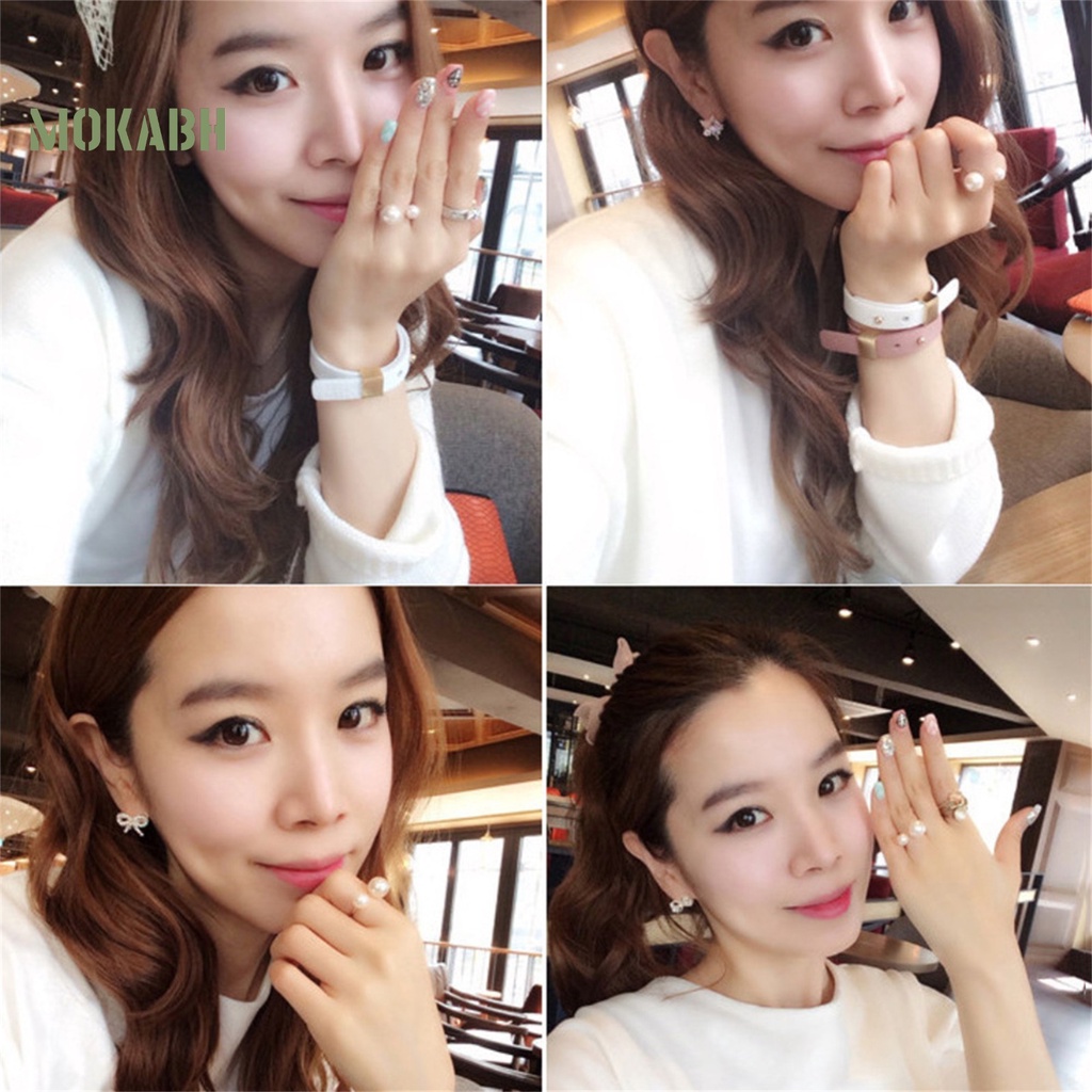 Nhẫn Hở Hai Đầu Đính Ngọc Trai Giả Bằng Hợp Kim Thời Trang Cho Nữ