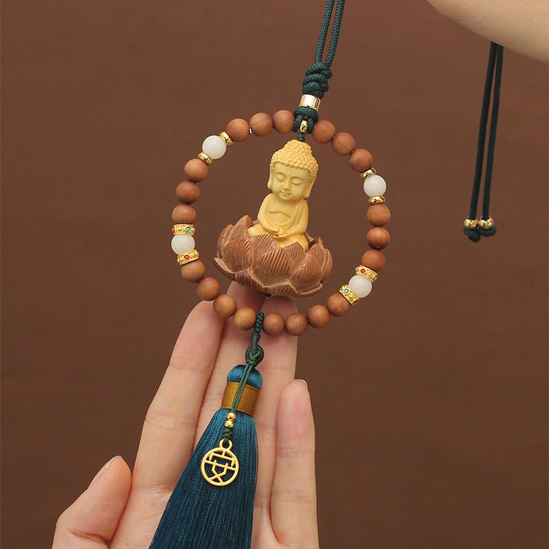 Mặt Dây Chuyền Gỗ Đào Phật Giáo Cao Cấp Treo Kính Chiếu Hậu Xe Hơi Trang Trí Nội Thất Cho Nam Và Nữ