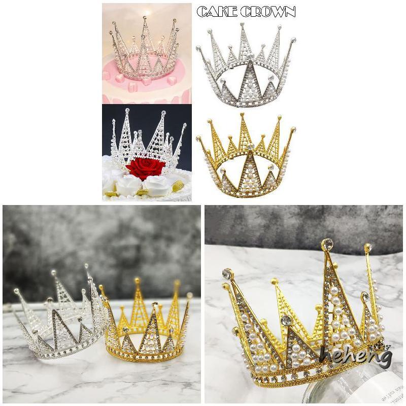 Phụ Kiện Trang Trí Bánh Kem Hình Tam Giác Đính Ngọc Trai Giả