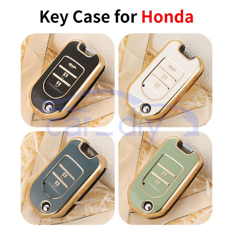 Vỏ Chìa Khóa Điều Khiển Từ Xa Bằng TPU Có Móc Khóa Cho Honda Crider Breeze Fit CRV XRV Vezel Civic Accord City Greiz