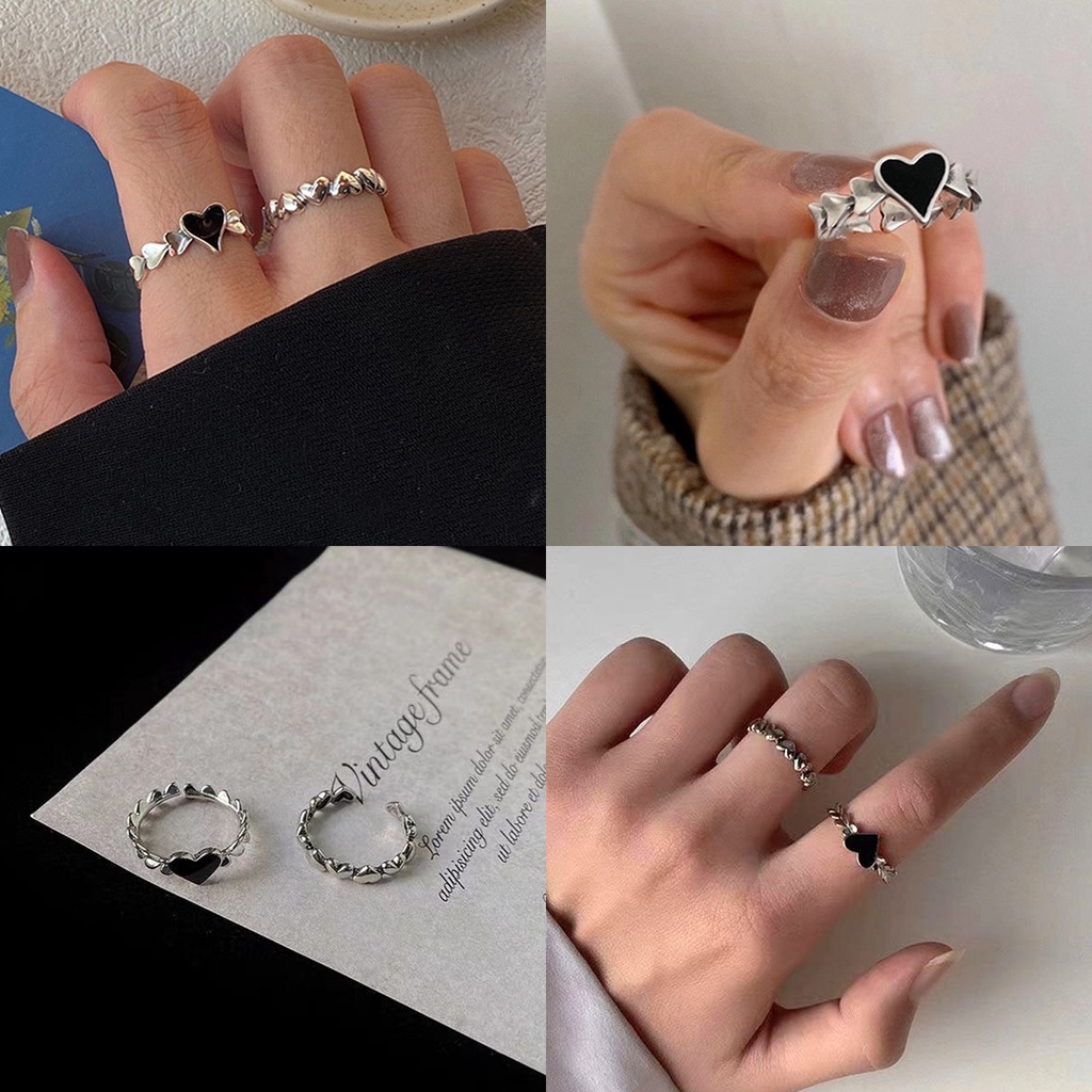 Nhẫn Cặp Hình Trái Tim Dễ Thương Sáng Tạo