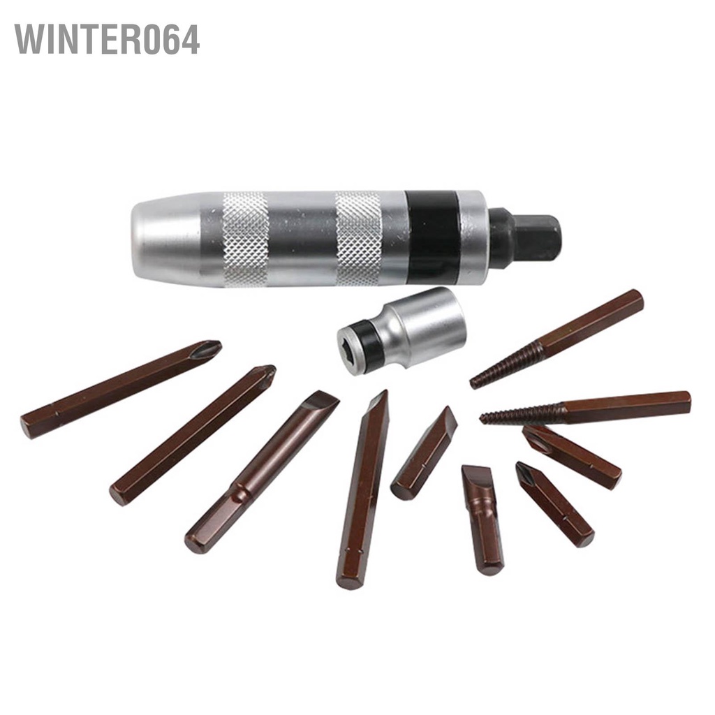 Winter064 Bộ mũi vít tác động với hộp lưu trữ Công cụ sửa chữa ô tô di để loại bỏ các ốc bị rỉ sét
