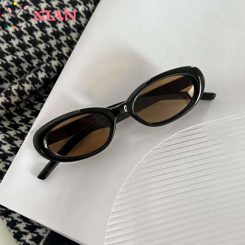 Xiantin Kính Mát Gọng Oval Nhỏ Màu Đen Phong Cách Cổ Điển Cho Nam Và Nữ