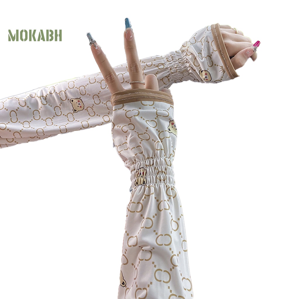 1 Cặp Găng Tay Co Giãn Thoáng Khí Chống Tia UV Chống Trượt Họa Tiết Hoạt Hình Dễ Thương