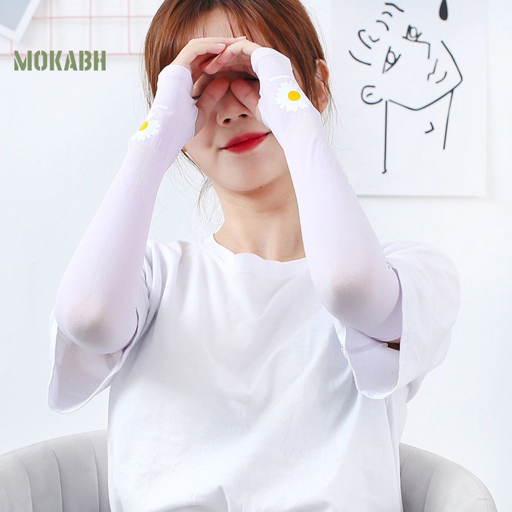 1 Cặp Vỏ Bọc Tay Dài Bằng Sợi Acrylic Độ Co Giãn Cao Chống Nắng Cho Mùa Hè