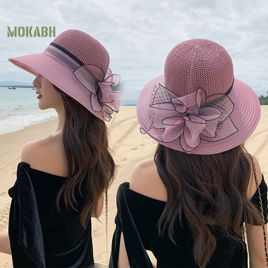 Nón Tai Bèo Hình Tròn Thoáng Khí Họa Tiết Hoa Xinh Xắn Thời Trang Mùa Hè Cho Nữ