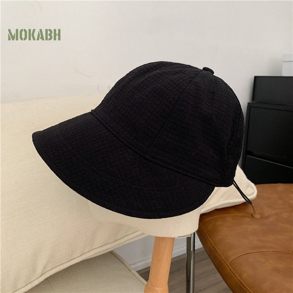 Nón Rộng Vành Màu Trơn Điều Chỉnh Được Có Dây Rút Thời Trang Mùa Hè Cho Nữ