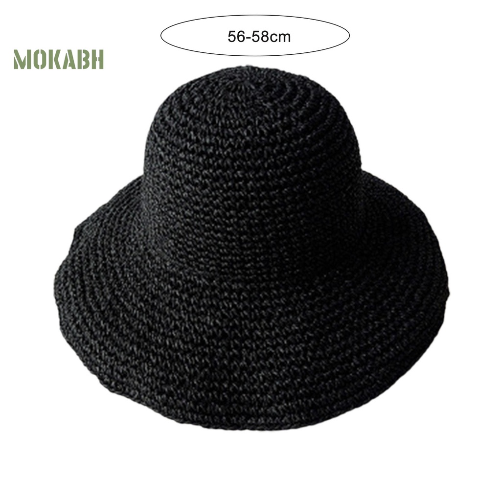 [Mok Abh] Mũ Panama Gọn Nhẹ Dễ Phối Đồ Màu Trơn Dành Cho Nữ