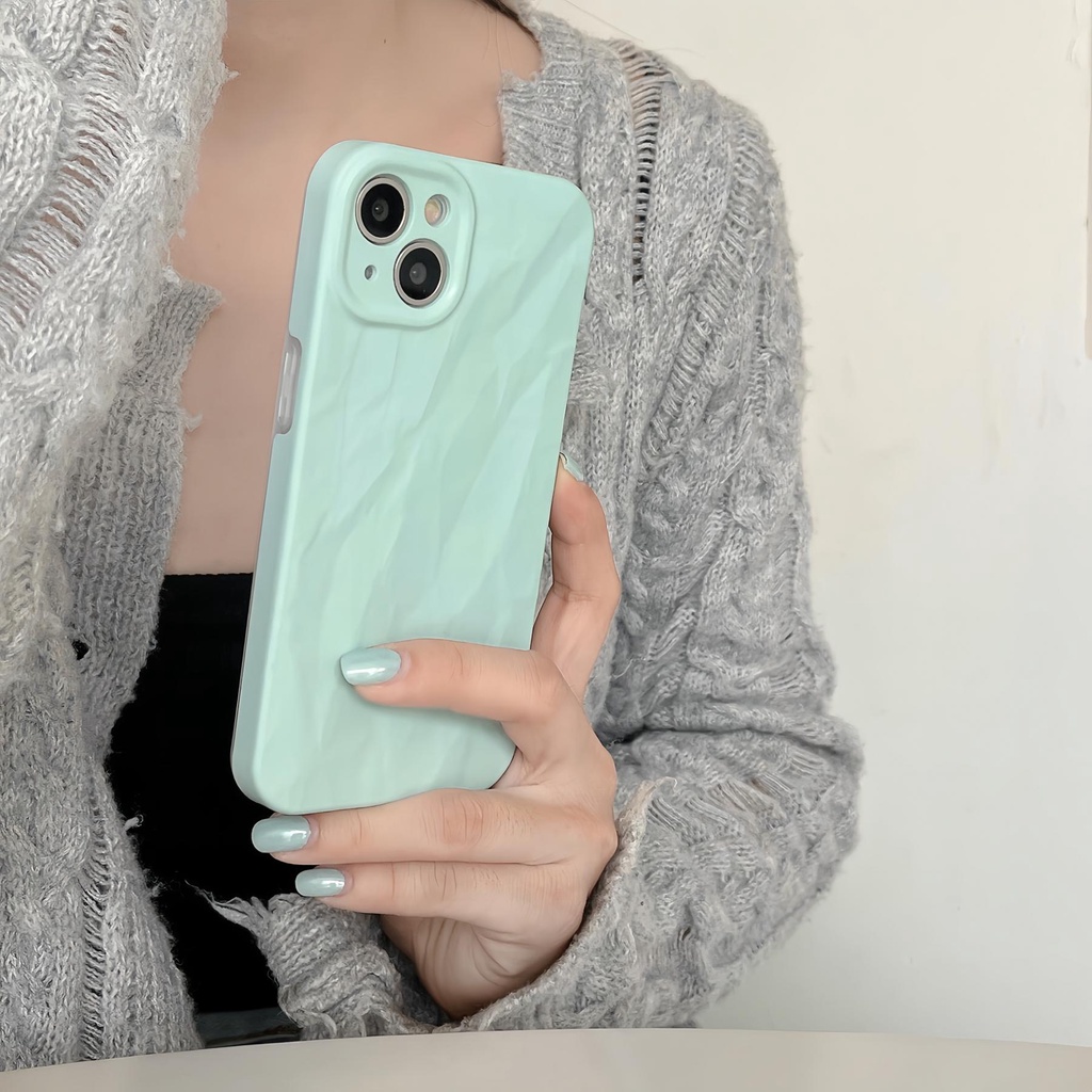 Ốp Điện Thoại Nhựa PC Cứng Chống Sốc Màu Xanh Bạc Hà Đơn Giản Cho iPhone 14 13 12 11 PRO MAX