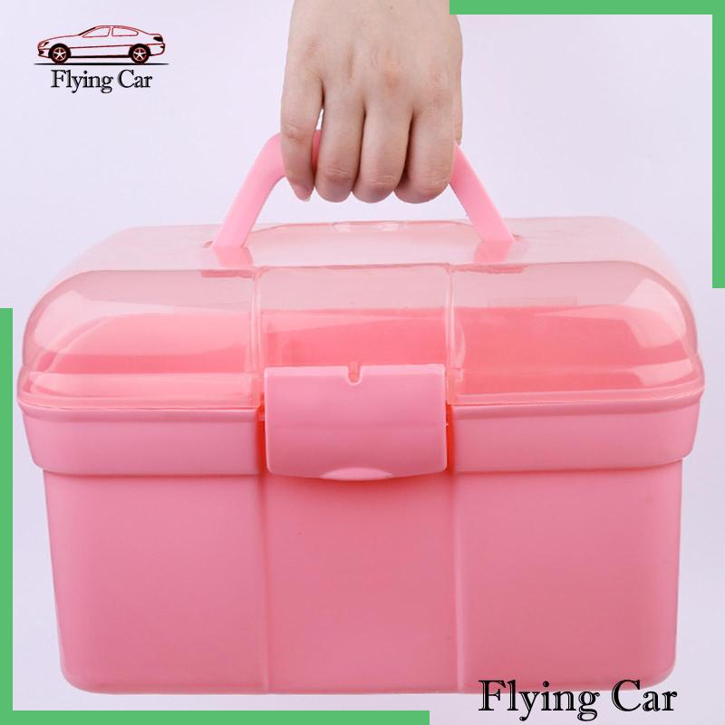 [Lzdjfmy2] Hộp Đựng Dụng Cụ 2 Tầng Có Tay Cầm Nhỏ Gọn Cho Phòng Ngủ / Khách Sạn