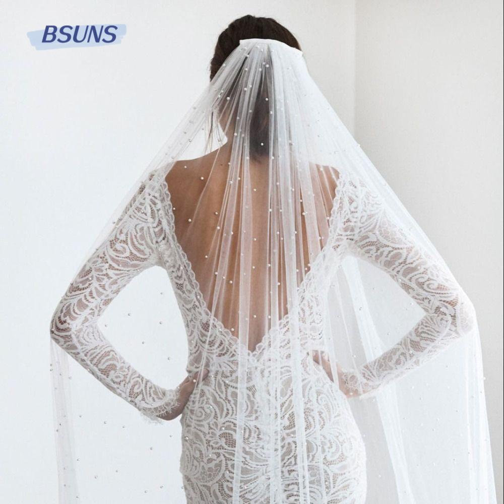 Mạng Che Mặt Cô Dâu BSUNS Chiều Dài Mềm Mại. Phụ Kiện Trang Trí Đám Cưới Xinh Xắn Chất Lượng