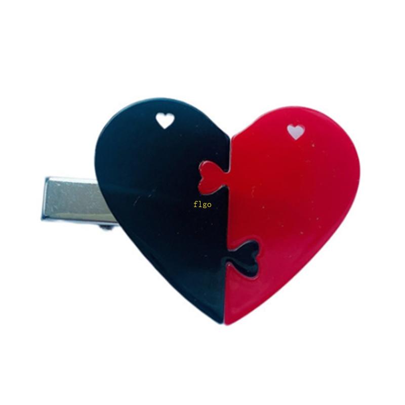 Kẹp Tóc Hình Trái Tim Hoạt Hình Bằng Acrylic Cho Bé Gái