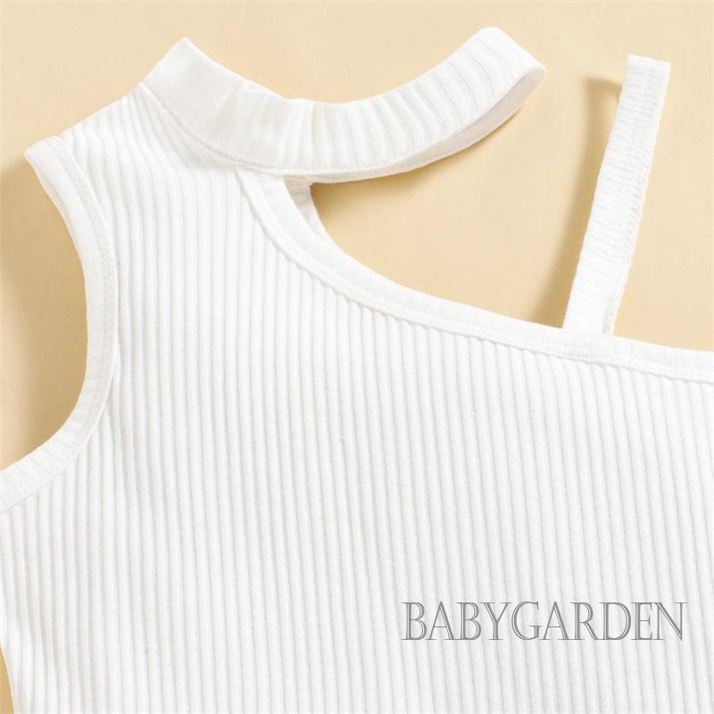 Bộ Áo Tank Top Hở Vai + Chân Váy Xếp Ly Co Giãn In Họa Tiết Houndstooth Thời Trang Cho Bé Gái 3-7 Tuổi