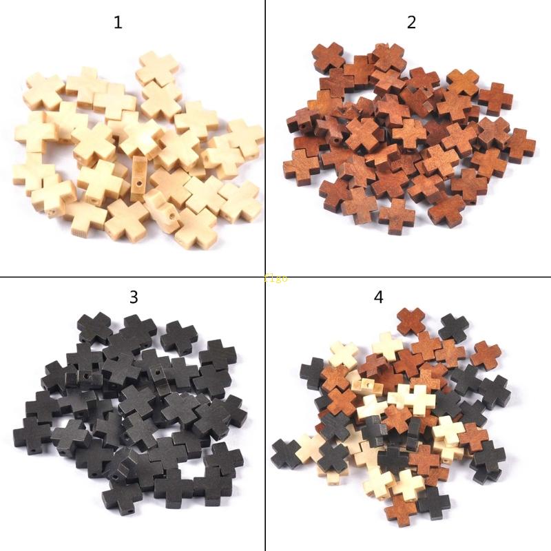 Flgo Bộ 50 Mặt Dây Chuyền Hình Thánh Giá Bằng Gỗ