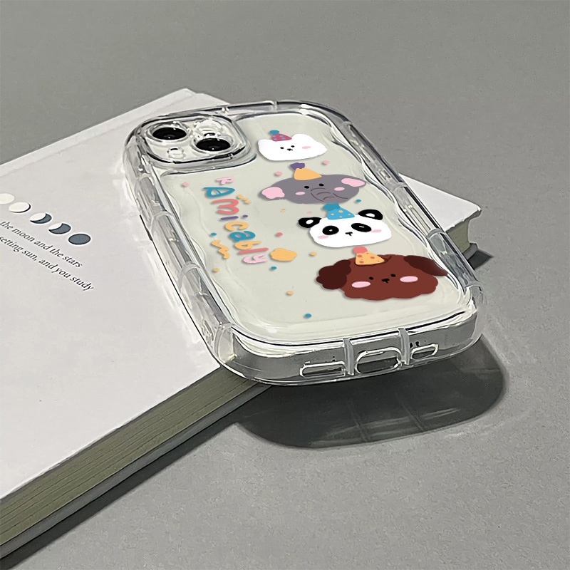 Ốp Điện Thoại Silicone Mềm Trong Suốt Chống Sốc In Hình Động Vật Dễ Thương Cho IPhone 14 13 12 11 Pro Max XS X XR 8 + 7 Plus