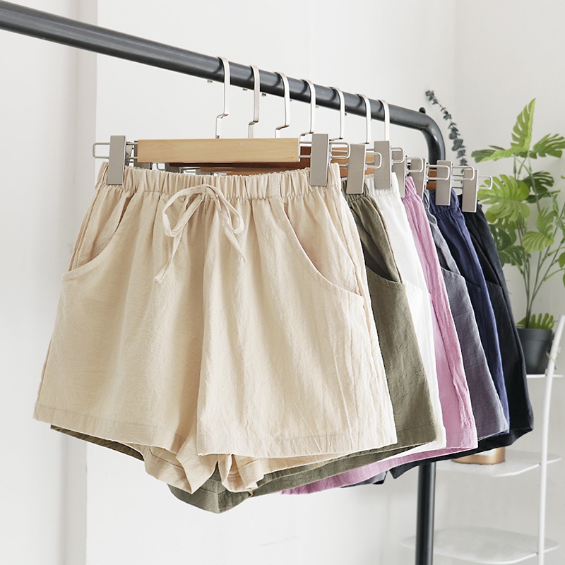 Quần Short Cotton Chữ A Lưng Cao Ống Rộng Size Lớn Thời Trang Mùa Hè Mới Cho Nữ