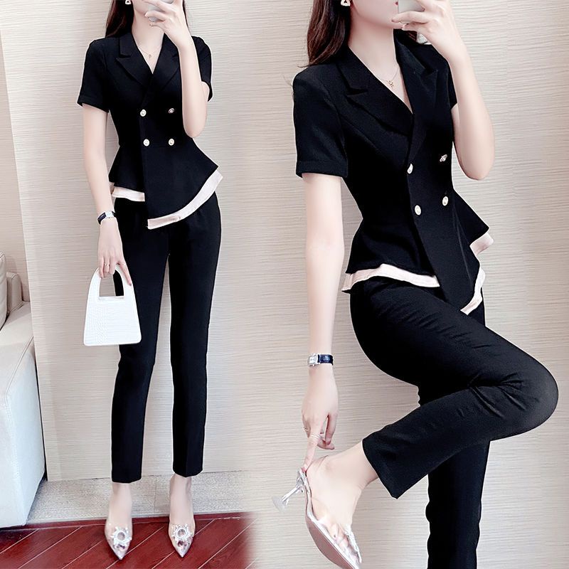 Bộ Đồ Vest Tay Ngắn Phong Cách Hàn Quốc Thời Trang Mùa Hè 2023 Mới