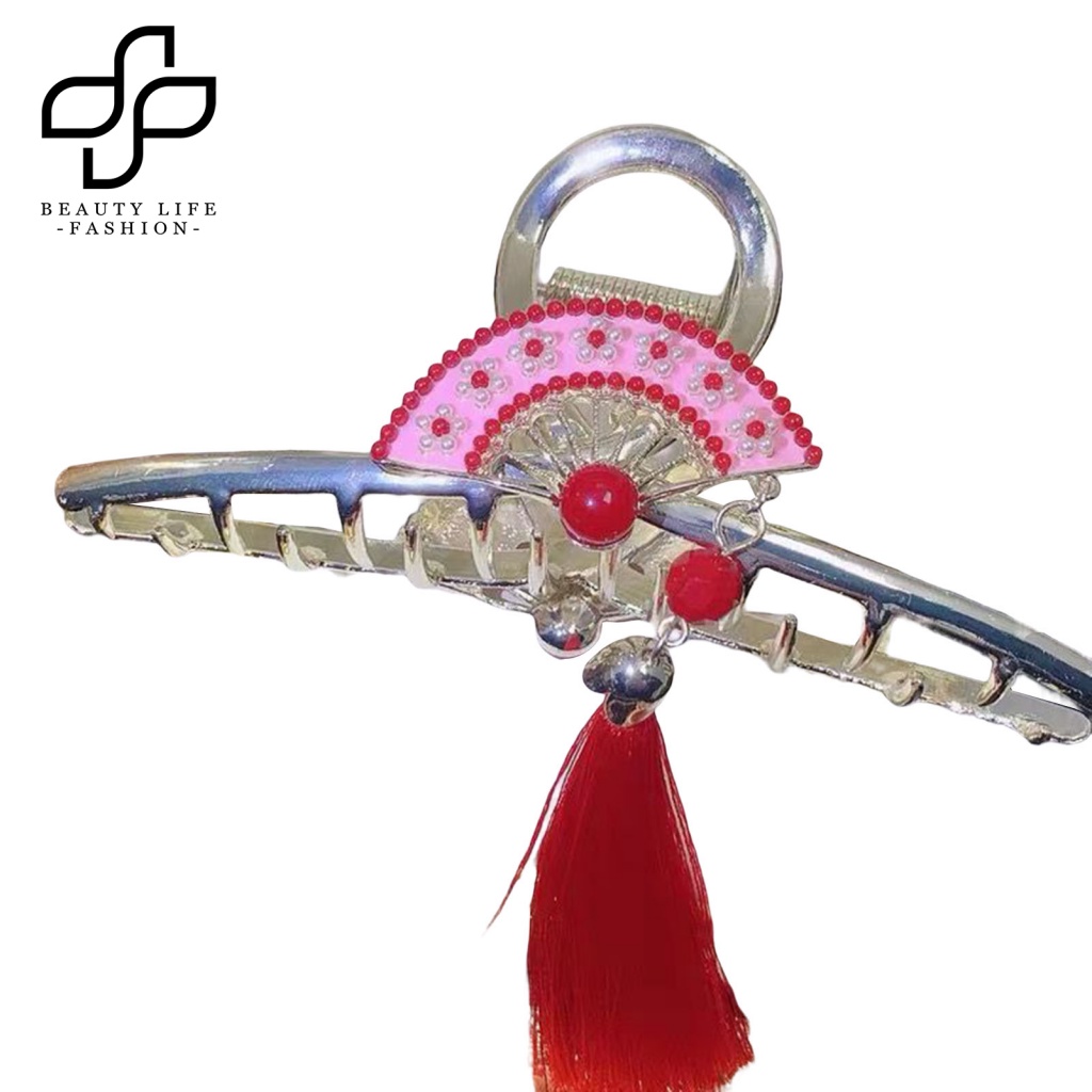 Kẹp Tóc Đính Hạt Nhiều Màu Sắc Chống Trượt Phong Cách Vintage Dành Cho Nữ