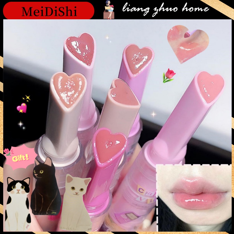 Son Thạch Ướp Hoa Trong Suốt Dưỡng Ẩm Môi Chống Dính Cốc Hình Trái Tim
