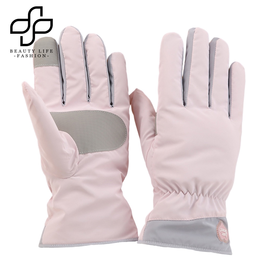 1 Đôi Găng Tay Thể Thao Trượt Tuyết Lót Lông Cừu Dày Chống Nước Chống Gió Màn Hình Cảm Ứng