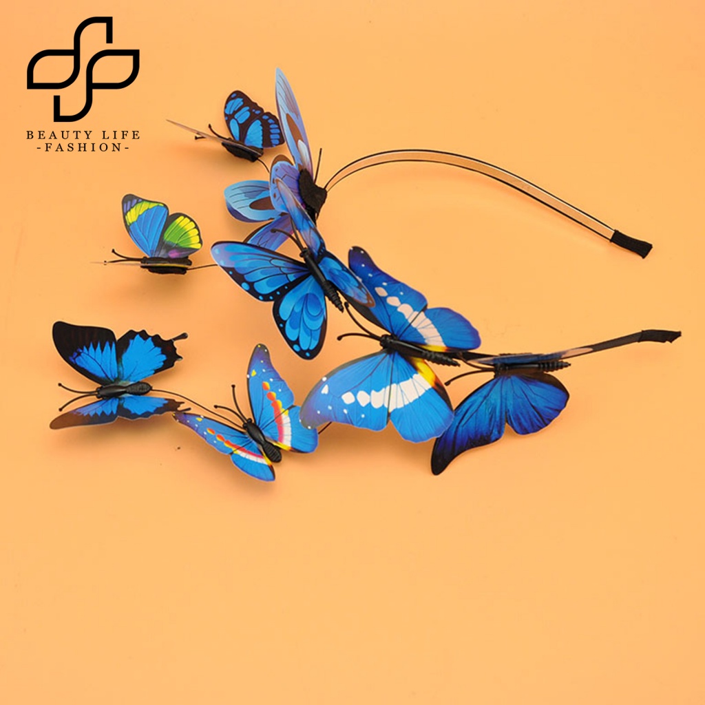 Băng Đô Cài Tóc Bằng Nhựa Hình Bướm Ba Chiều Sáng Tạo