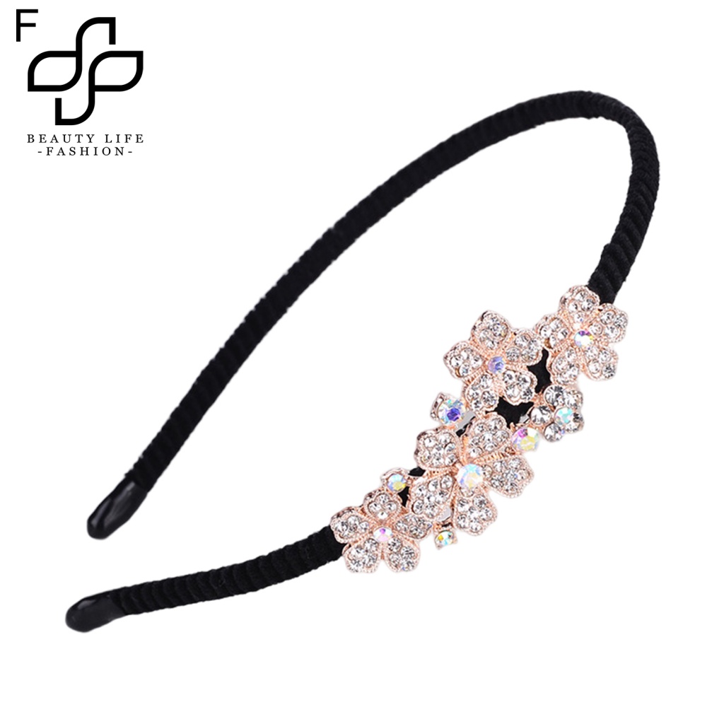 Băng Đô Cài Tóc Đính Đá Chống Trượt Thời Trang Cho Nữ