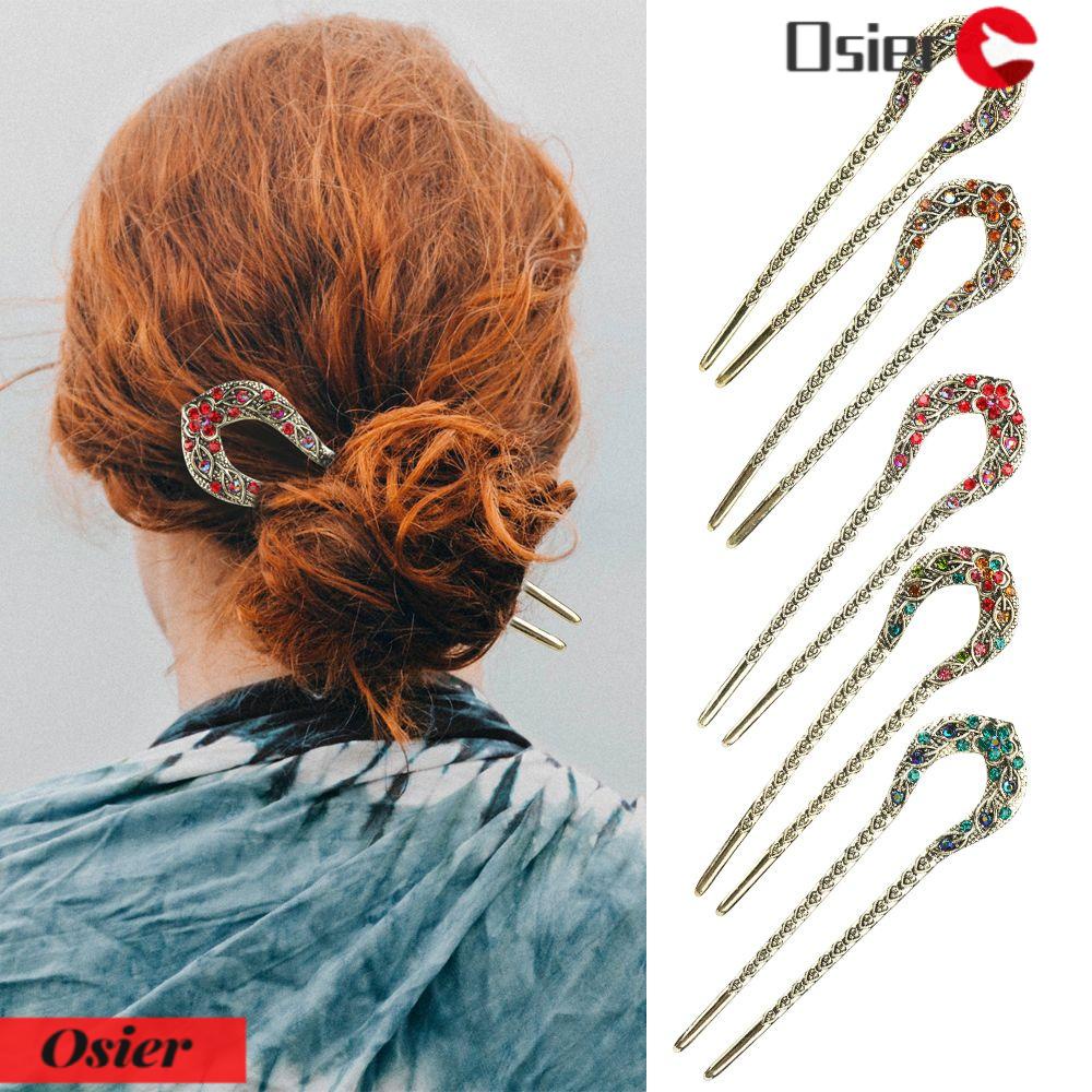 Trâm Cài Tóc Đôi Bằng Kim Loại Hình Chữ U Phong Cách Chignon 1 Cho Nữ