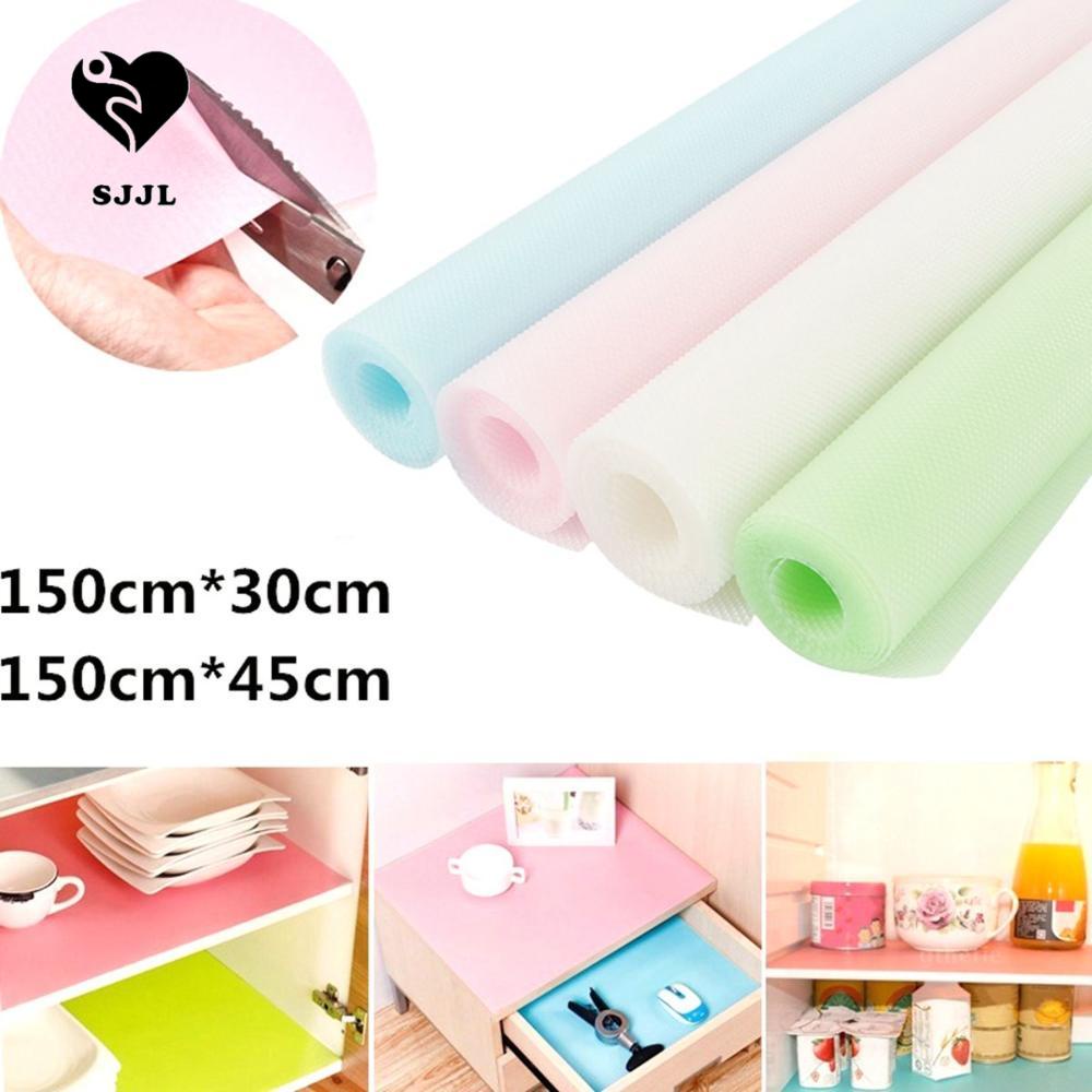 Tấm lót ngăn kéo tủ chén/kệ/trải bàn nhiều màu chống trượt và ẩm không thấm nước cho bếp