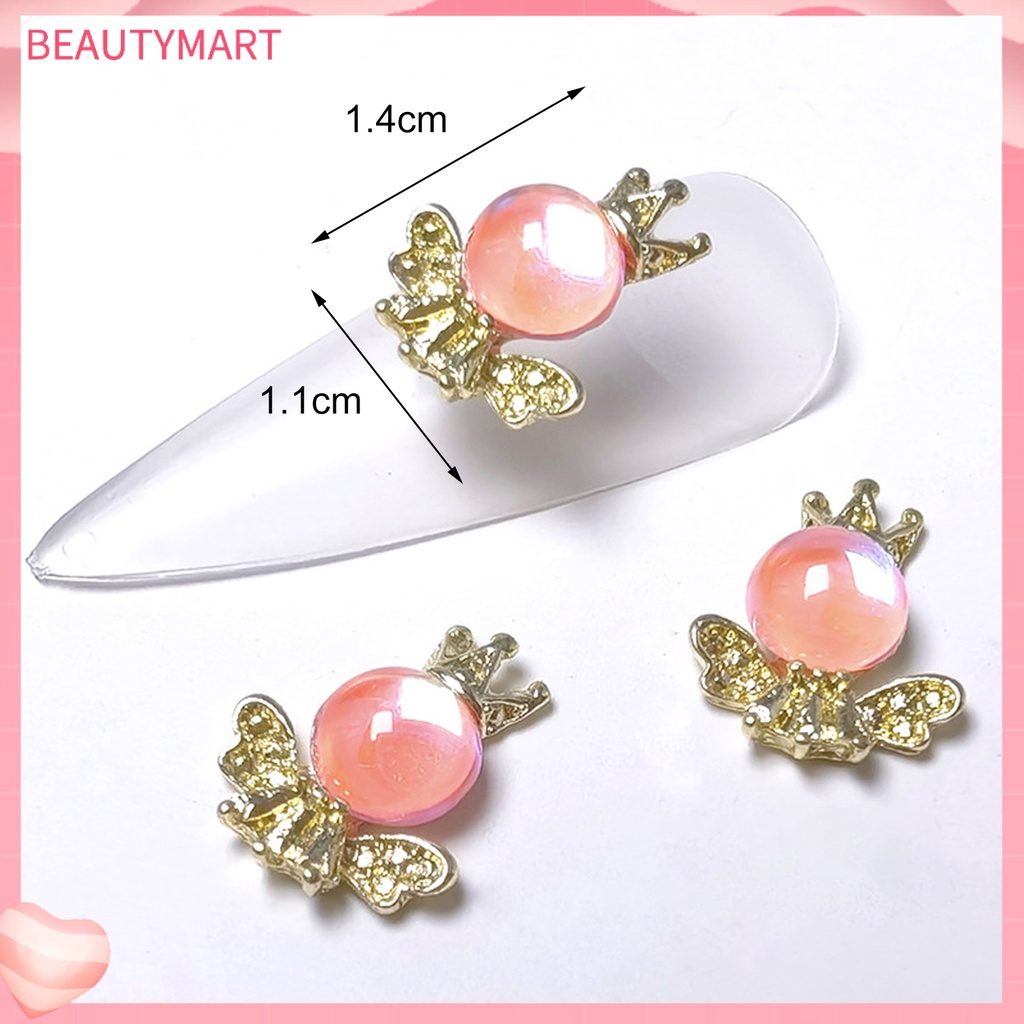 Set 10 Phụ Kiện Trang Trí Móng Tay Hình Vương Miện Bằng Hợp Kim DIY