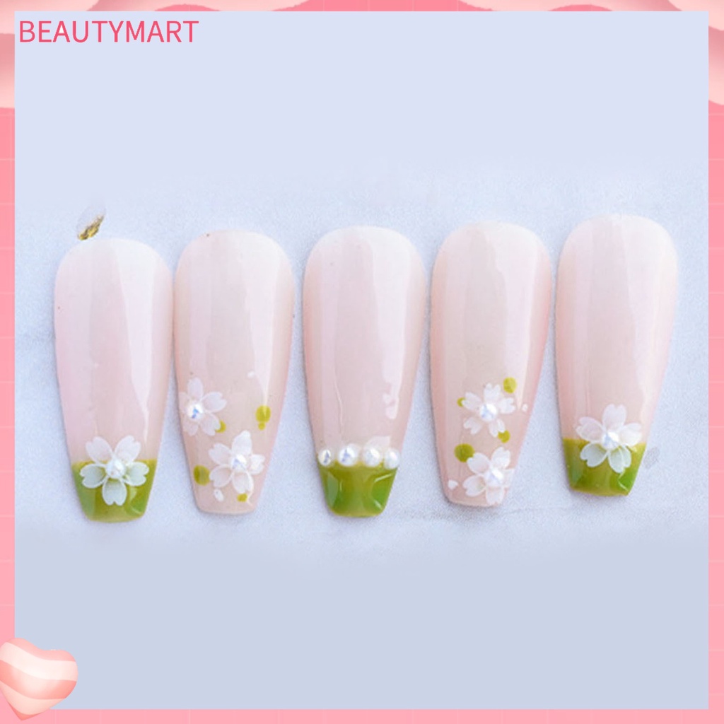 1 Tờ Nhãn Dán Móng Tay Chuyển Đổi Tự Dính Họa Tiết Hoa Anh Đào Màu Trắng Có Thể Tháo Rời
