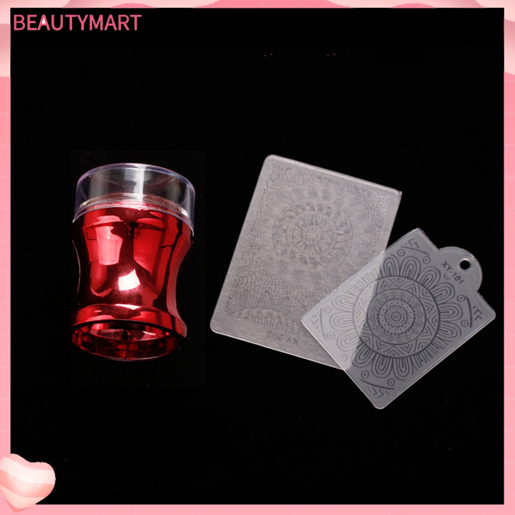1 Bộ Dụng Cụ In Hình Móng Tay Bằng Silicone Kèm Nắp Đậy Dành Cho Salon Làm Móng