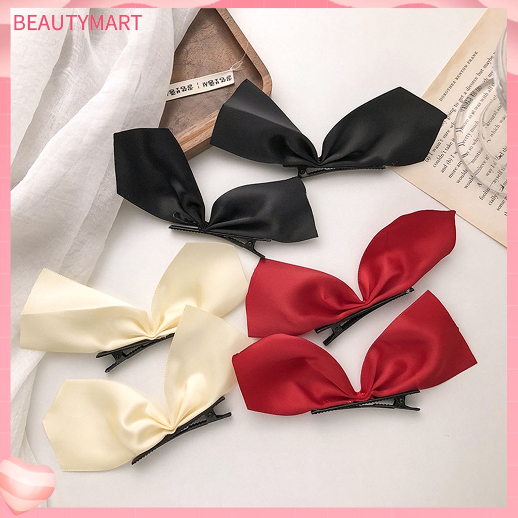 1 Cặp Kẹp Tóc Hình Nơ Màu Sắc Xinh Xắn Cho Nữ