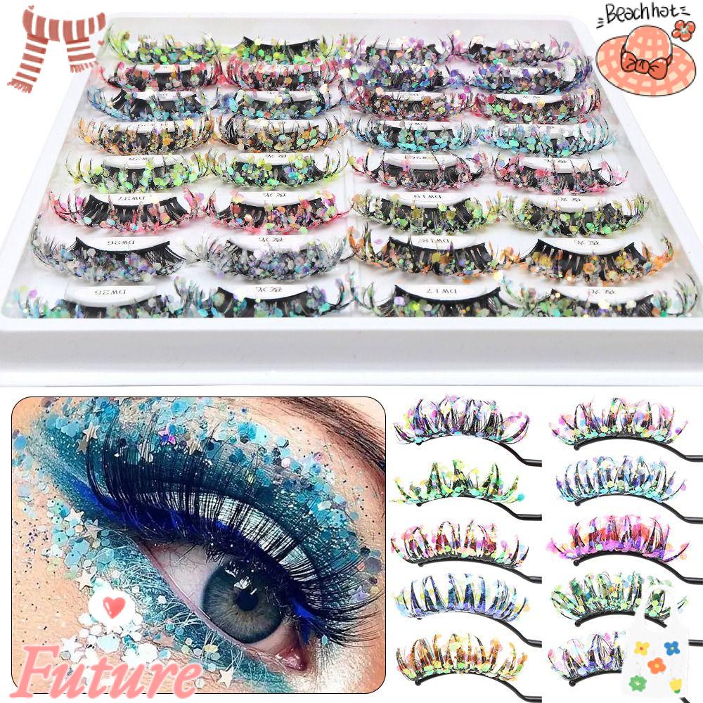 Lông Mi Kim Tuyến Màu Sắc Lấp Lánh Trang Điểm Thủ Công DIY