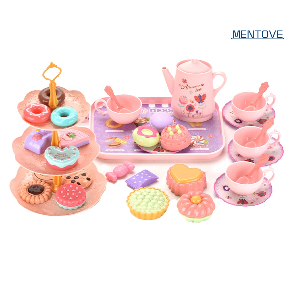 Set 35 Món Đồ Chơi Mô Phỏng Vali + Khay Đựng Ấm Trà + Khay Trưng Bày Bằng ABS Có Thể Tháo Rời Cho Bé Gái