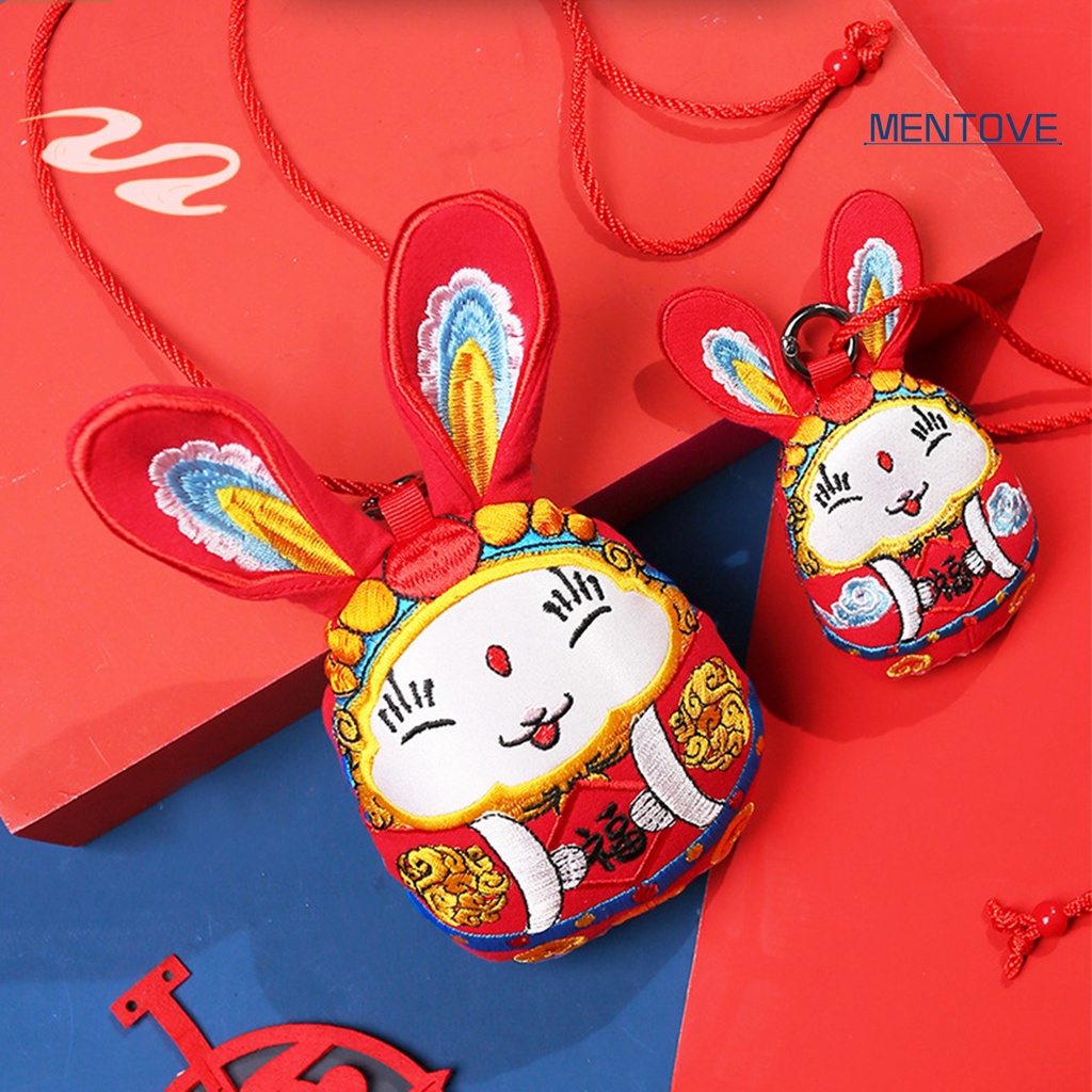 Đồ chơi nhồi bông Vải Mềm Thêu Hình Thỏ Phong Cách Trung Hoa 2023