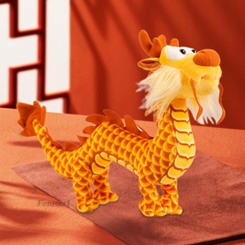 [Fenteer1] Đồ Chơi Thú Nhồi Bông Hình Con Rồng Dễ Thương Phong Cách Trung Hoa Trang Trí Phòng Ngủ Năm Mới