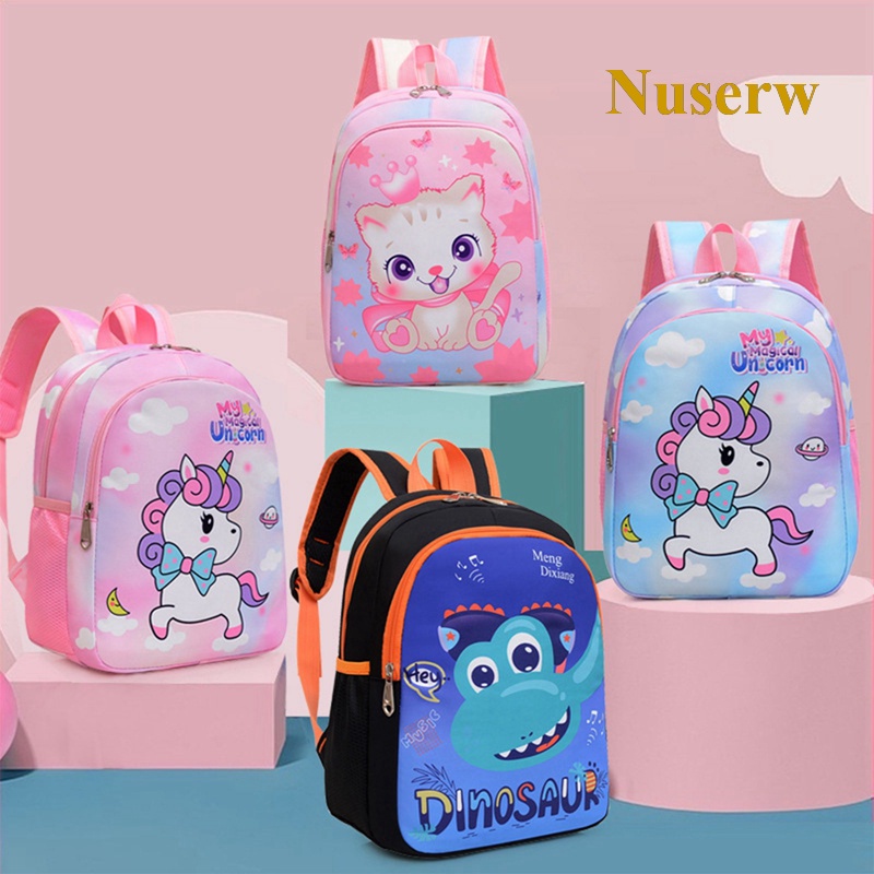 Ba Lô Đi Học / Du Lịch Kỳ Lân / Mèo / Khủng Long Hoạt Hình Đáng Yêu Cho Bé Trai Gái